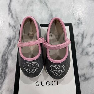 Gucci Kids Pink and Gray Dress Shoes